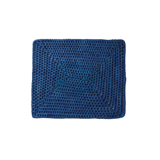Handcrafted Palmyrah Rectangular Placemat - Blue