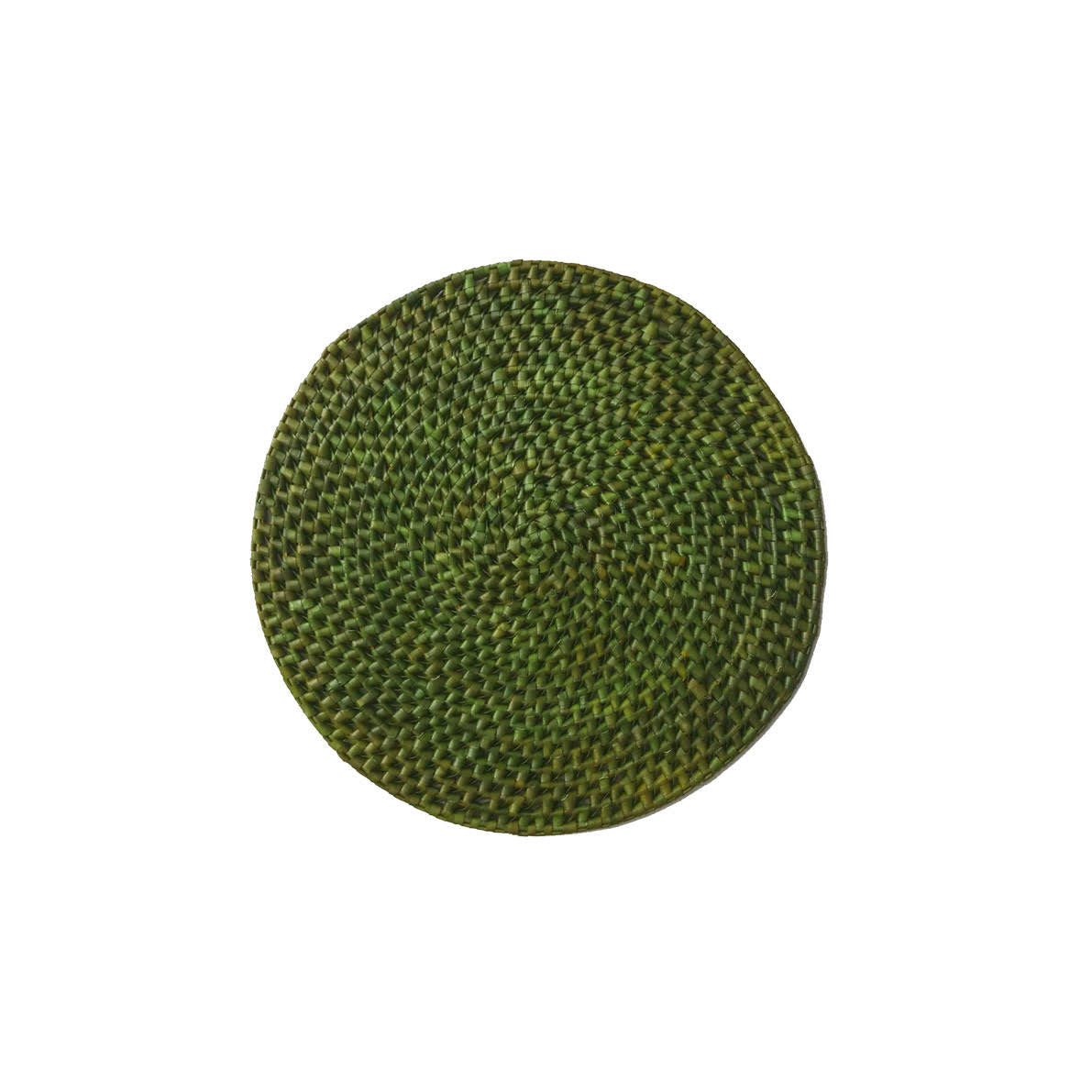 Handcrafted Palmyrah round placemat - Green