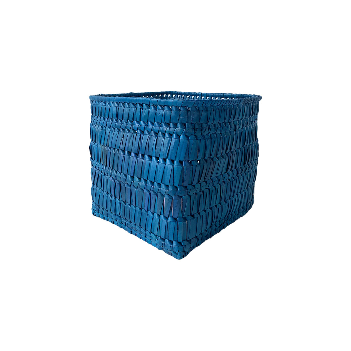 Handcrafted Square Basket -Blue