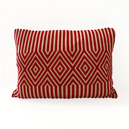 Dumbara Lipton Red Lumbar Pillow Cover