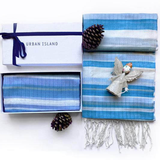 Blue scarf & paper angel set