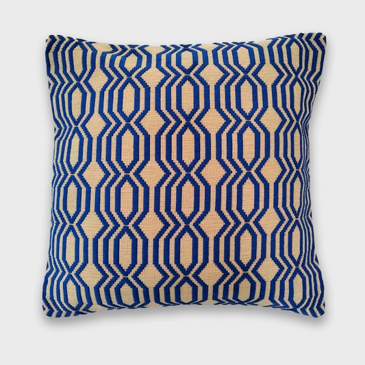 Lattice Rata Pillow cover - Blue