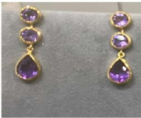 Earrings - Amethyst/Gold plated Sterling Silver