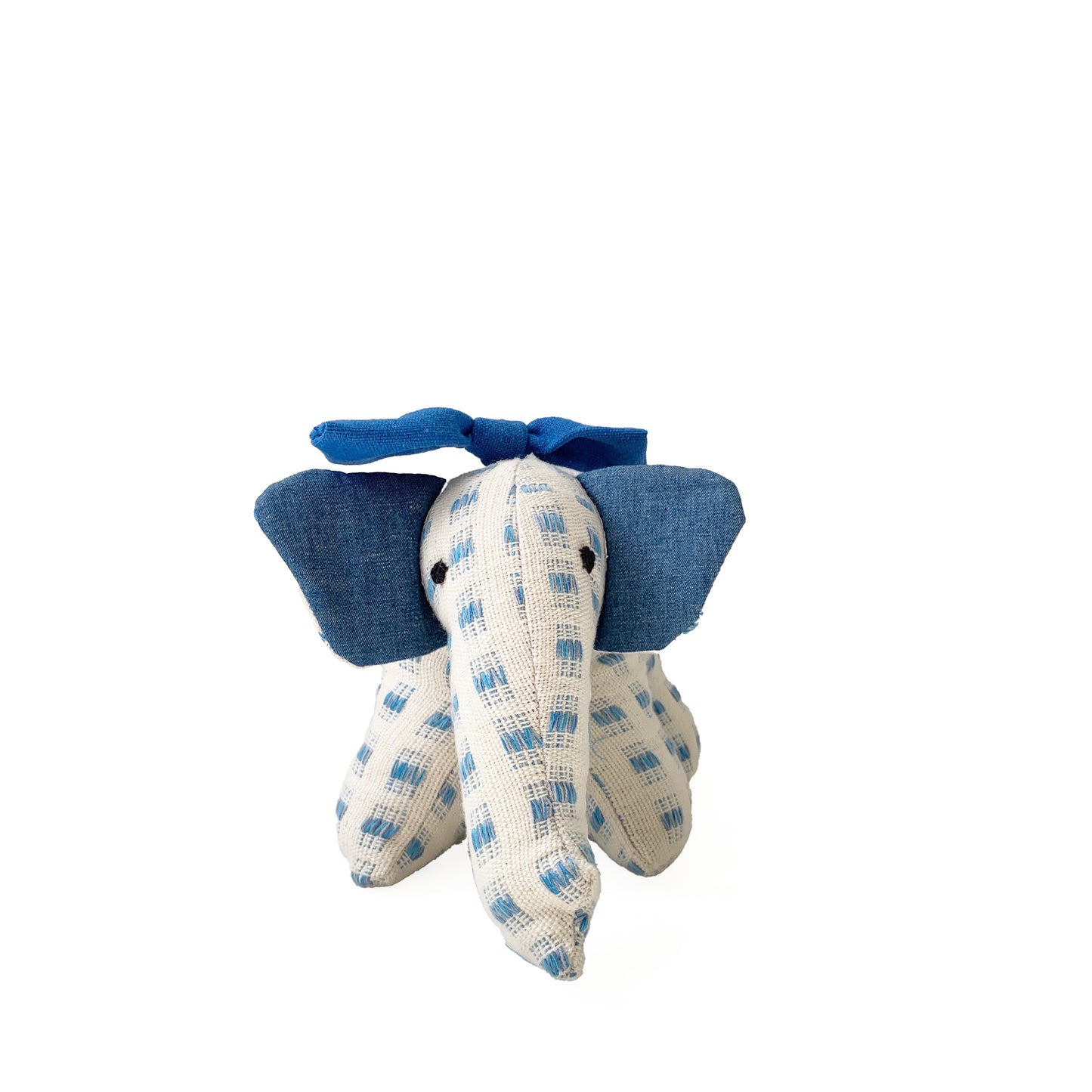 Handwoven Fabric Blue Elephant