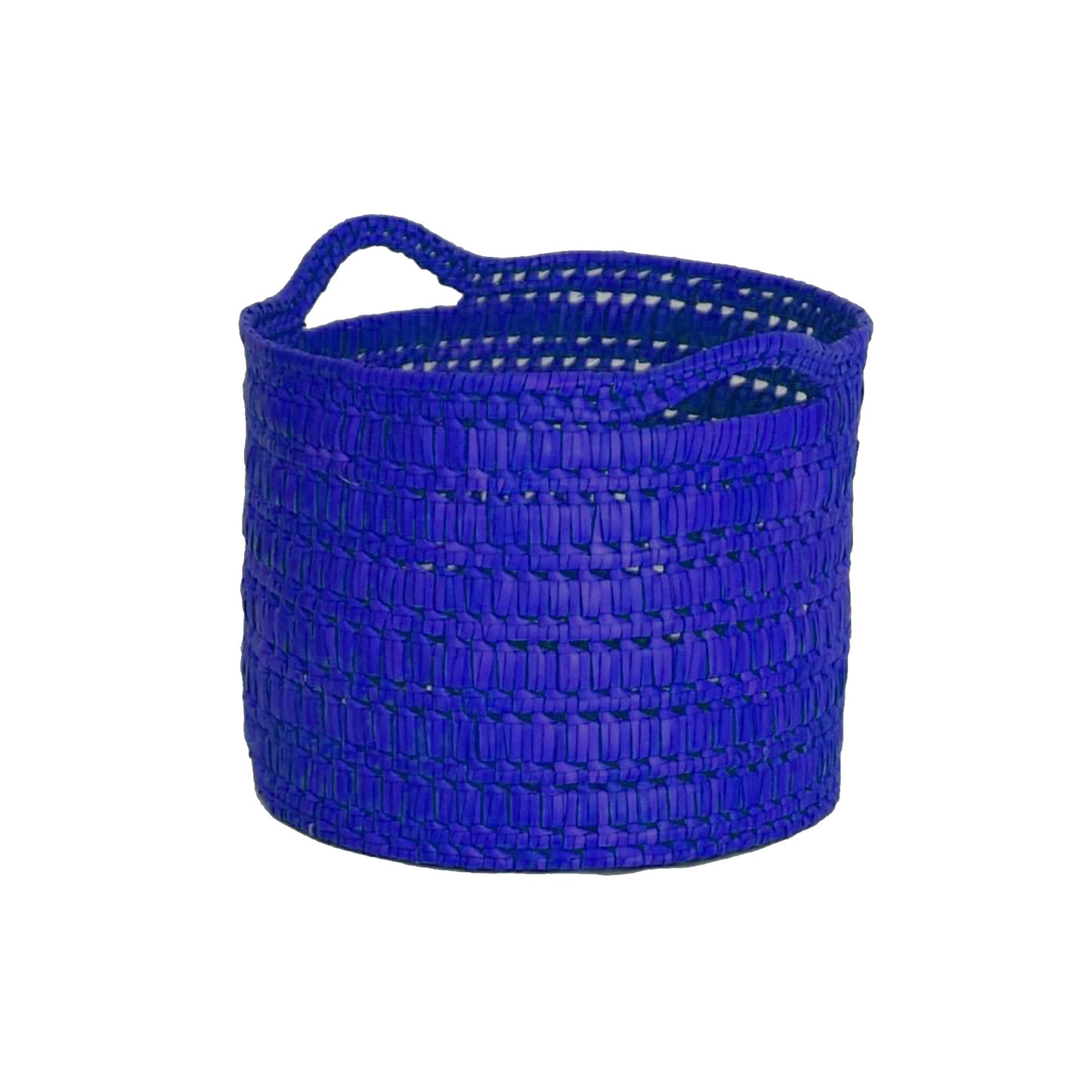 Handcrafted Palmyrah Basket with handles -blue