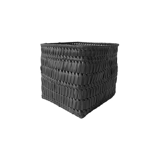 Handcrafted Palmyrah Square Basket-Black