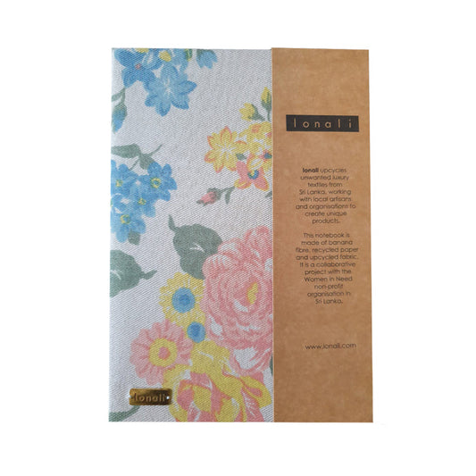 Lonali Upcycled Notebook - Beige Floral