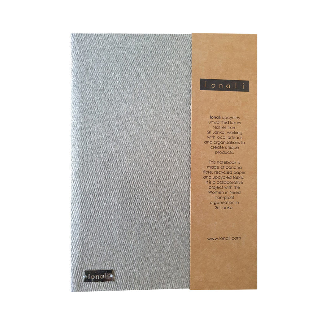 Lonali Upcycled Notebook - Beige Silver