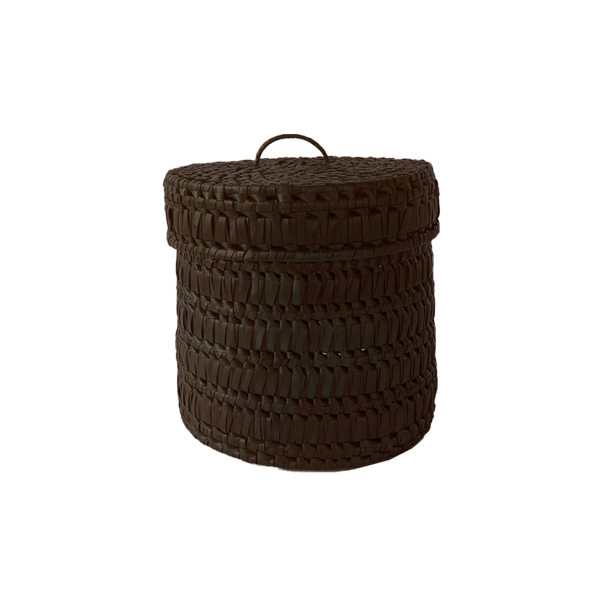 Handcrafted Palmyrah storage bin with cover - Brown - Shipping Now