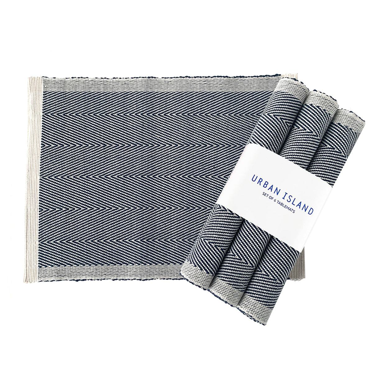 Handwoven Placemat - Specks – Raw & Mid grey with Black