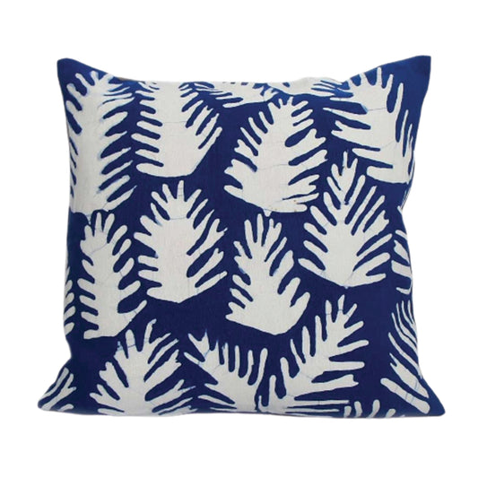 Fern Pillow Cover - Vibrant Blue