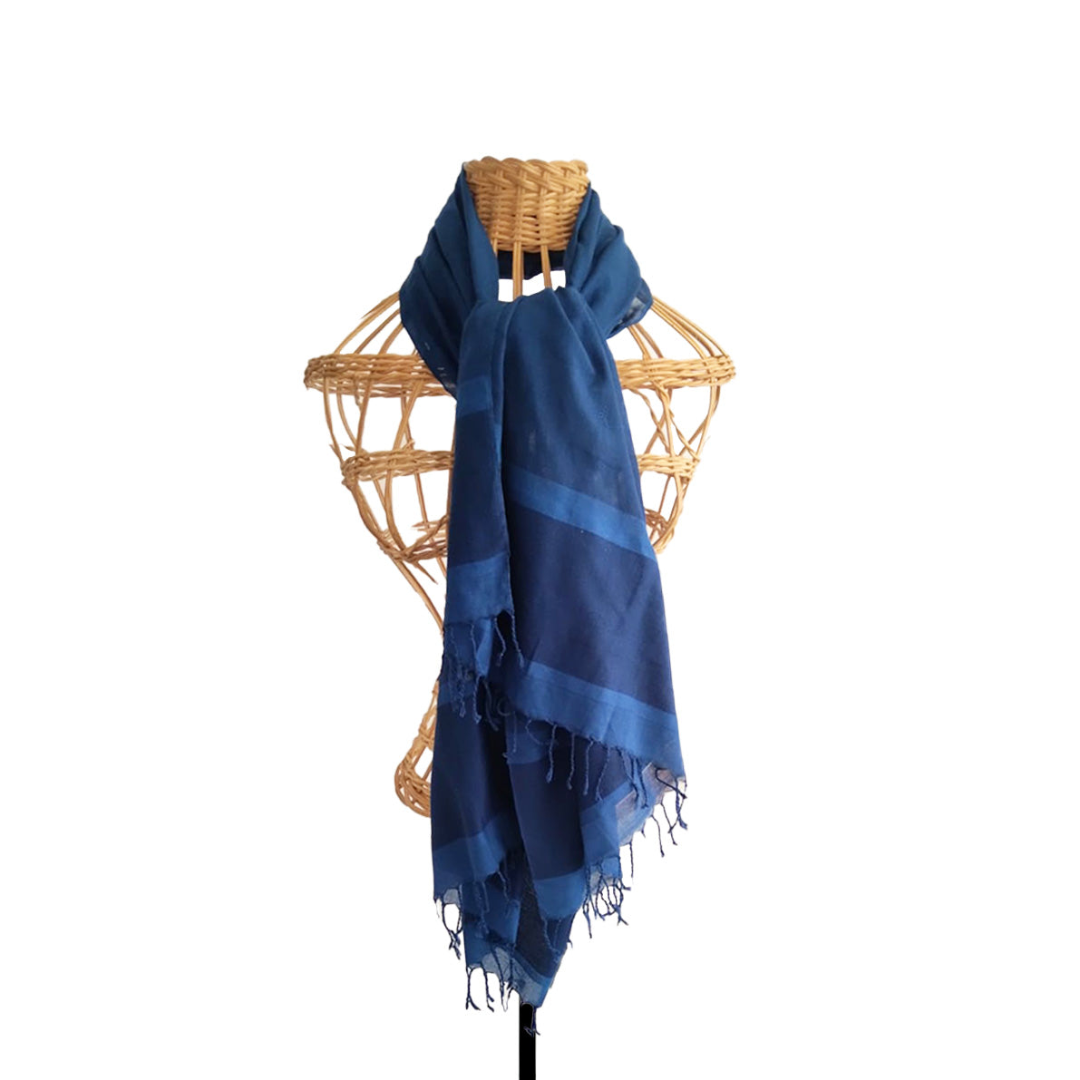 Handwoven Scarf navy blue