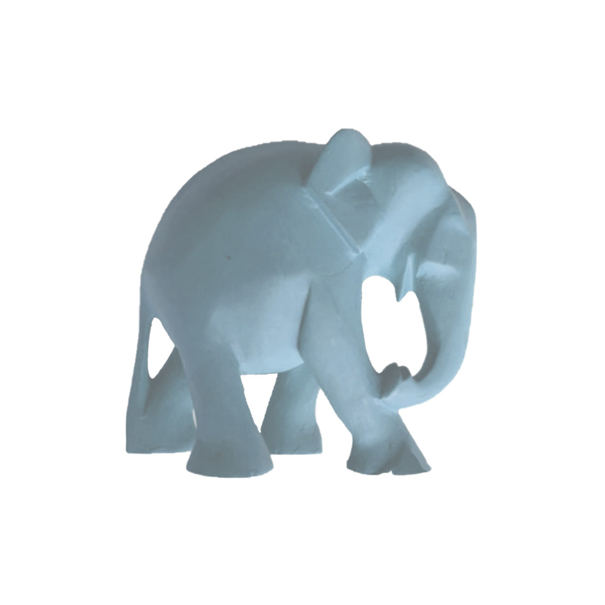 Wooden Handcarved Elephant - Denim Wash