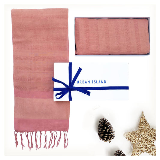 Hand-woven Pink Shawl in Gift Box