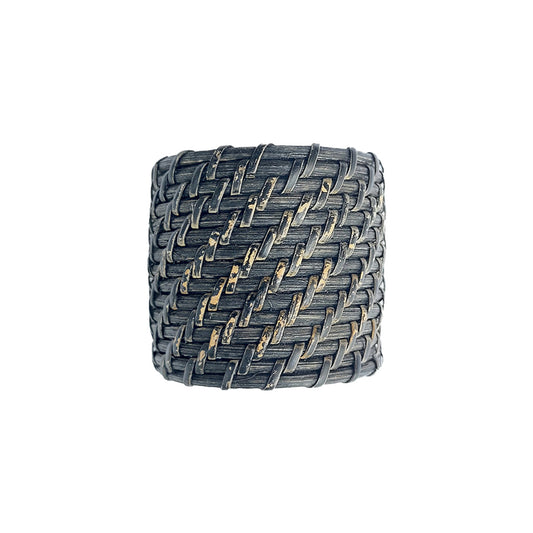 Cane napkin ring - Black/Beige