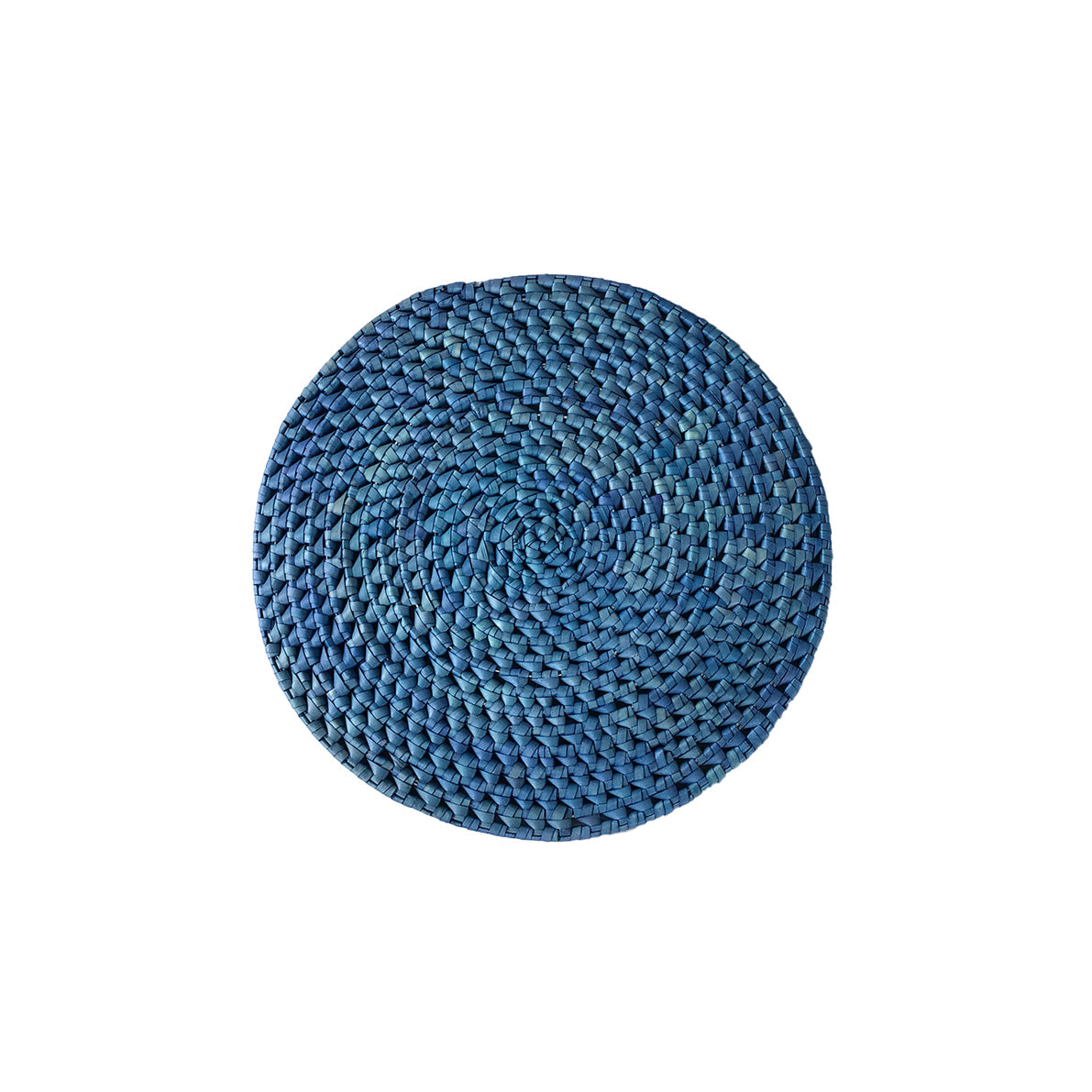 Handcrafted Palmyrah Round Placemat - Blue